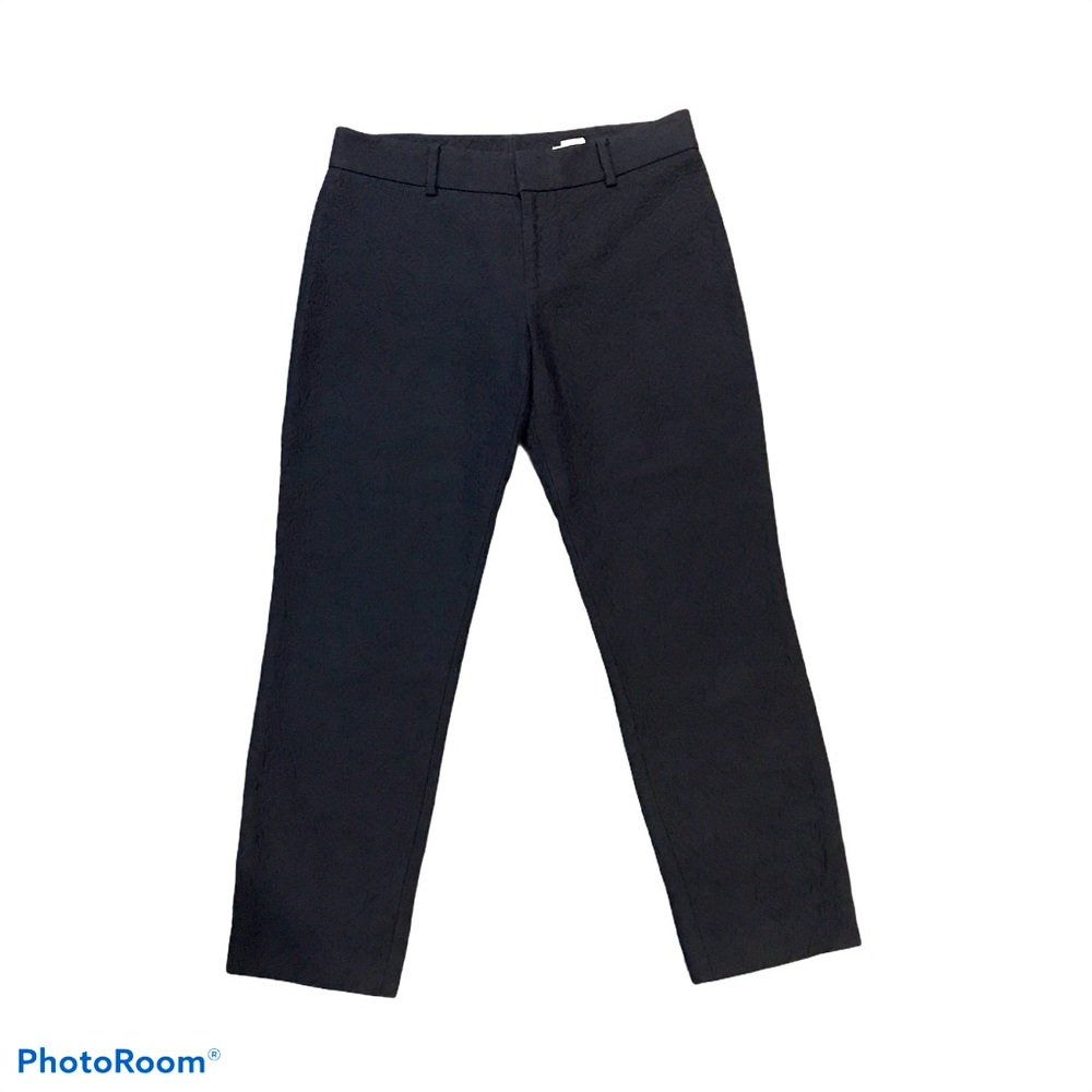 Textured Club Monaco Cropped Pant Navy Blue 2